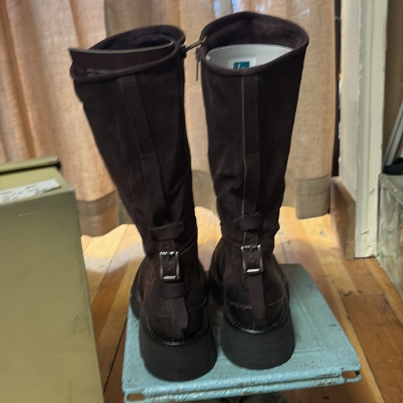 A.S.98 plum Leather Tall Boots with back buckle detail. Soft and comfy. New. - Picture 4 of 5